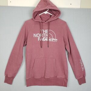 The North Face Womens Size S Logo Hoodie Sweatshirt Blush Pink Casual Athleisure